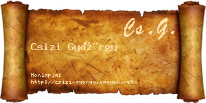 Csizi György névjegykártya