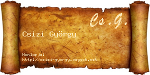 Csizi György névjegykártya